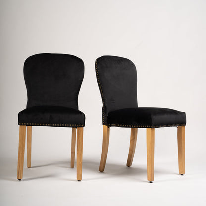 Edward dining chairs - set of 2 - black and light wood