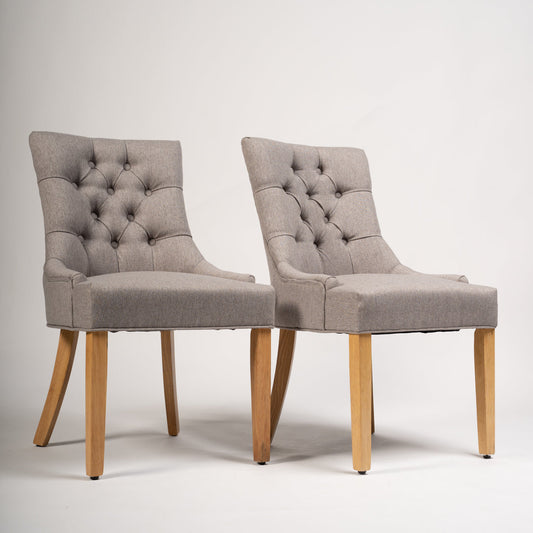 Louis dining chairs - set of 2 - grey and light wood