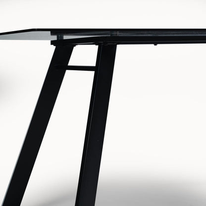 Atlas Glass Dining Table Set -  6 seater -  Ellis Grey Black Chairs - Laura James 