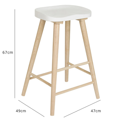 Silvester bar stool - whitewash frame with white top - Laura James