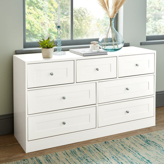 Stevie Chest of Drawers - 3 Over 4 - White - Laura James
