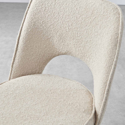 Atlas Marble and 4 Dolly Boucle Dining Chairs