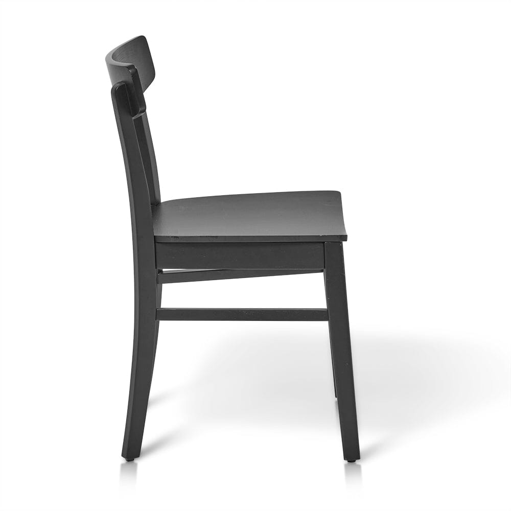 Willow Wooden Dining Chairs Set of 2 - Black