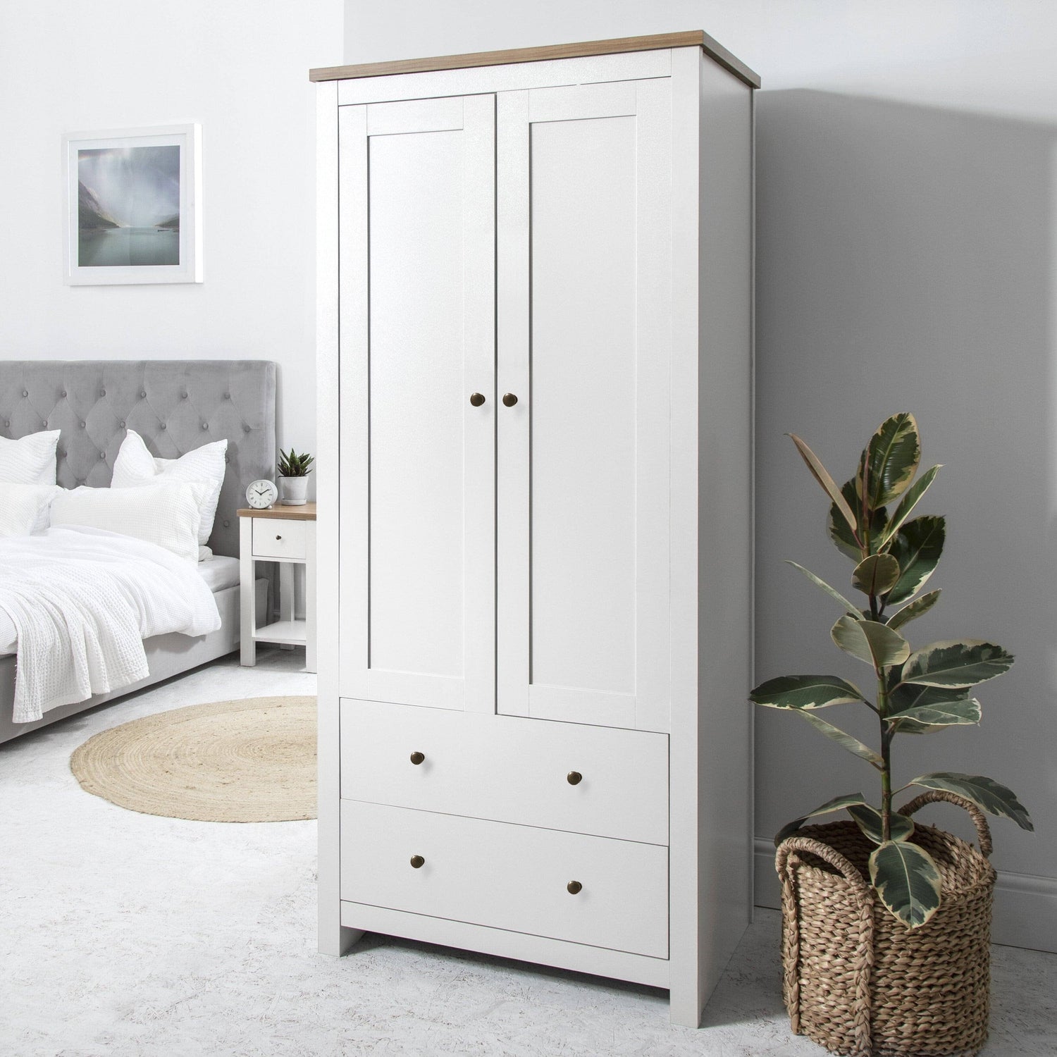 Bampton White 2 Door Wardrobe - Laura James