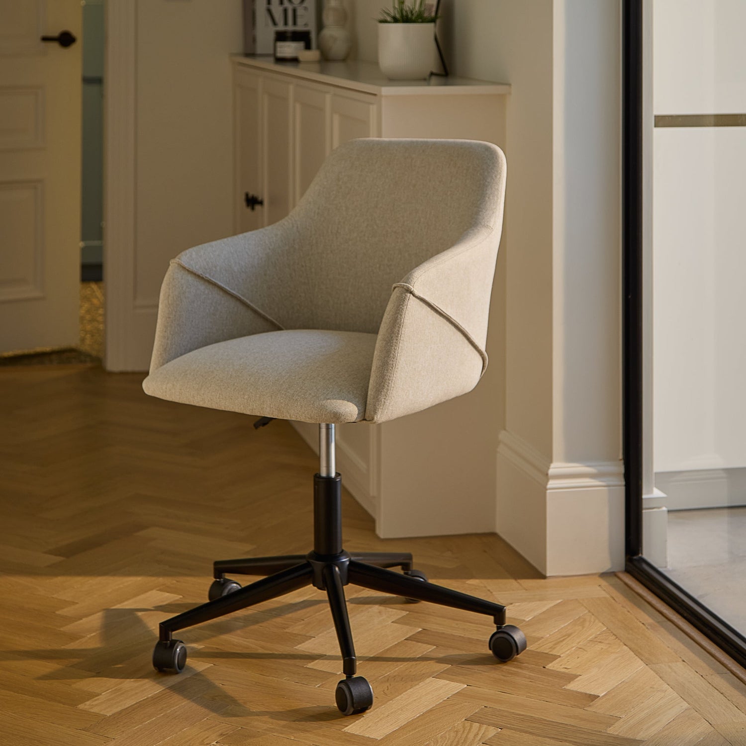 Darcy grey swivel chair - Laura James
