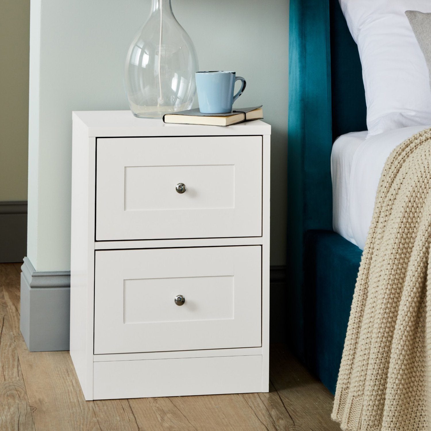 Stevie Shaker Style Bedside White - Laura James