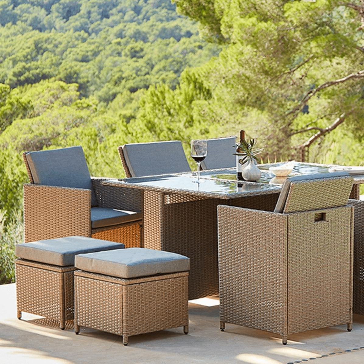 Cube 2019 rattan garden furniture set chairs table outdoor patio wicker 10 seats sale