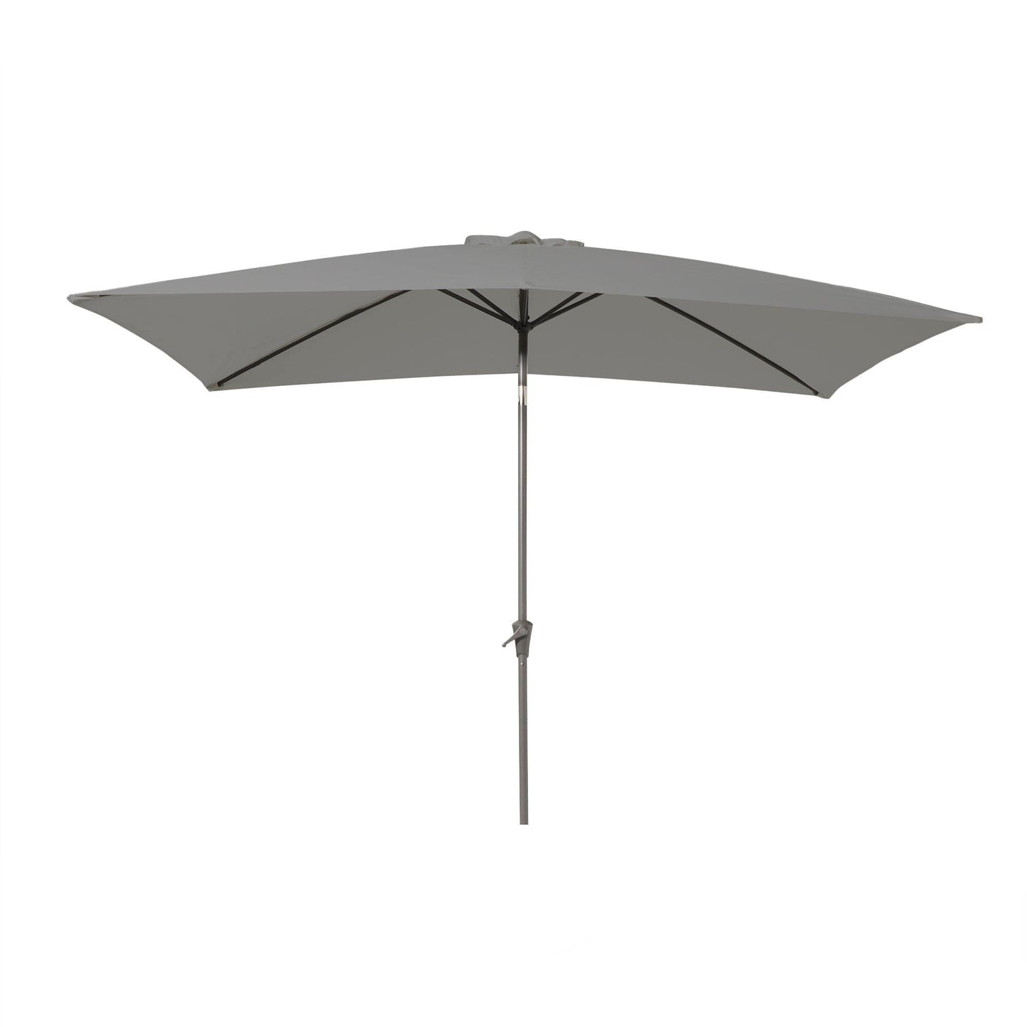 Cube 10 Seater Rattan Outdoor Dining Set with Grey LED Premium Parasol -  Natural Brown Weave Polywood Top