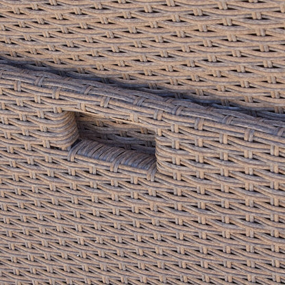 10 Seater Rattan Cube Outdoor Dining Set - Brown Weave Polywood Top - Laura James