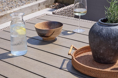 10 Seater Rattan Cube Outdoor Dining Set - Brown Weave Polywood Top - Laura James