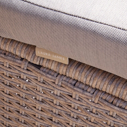 10 Seater Rattan Cube Outdoor Dining Set - Brown Weave Polywood Top - Laura James