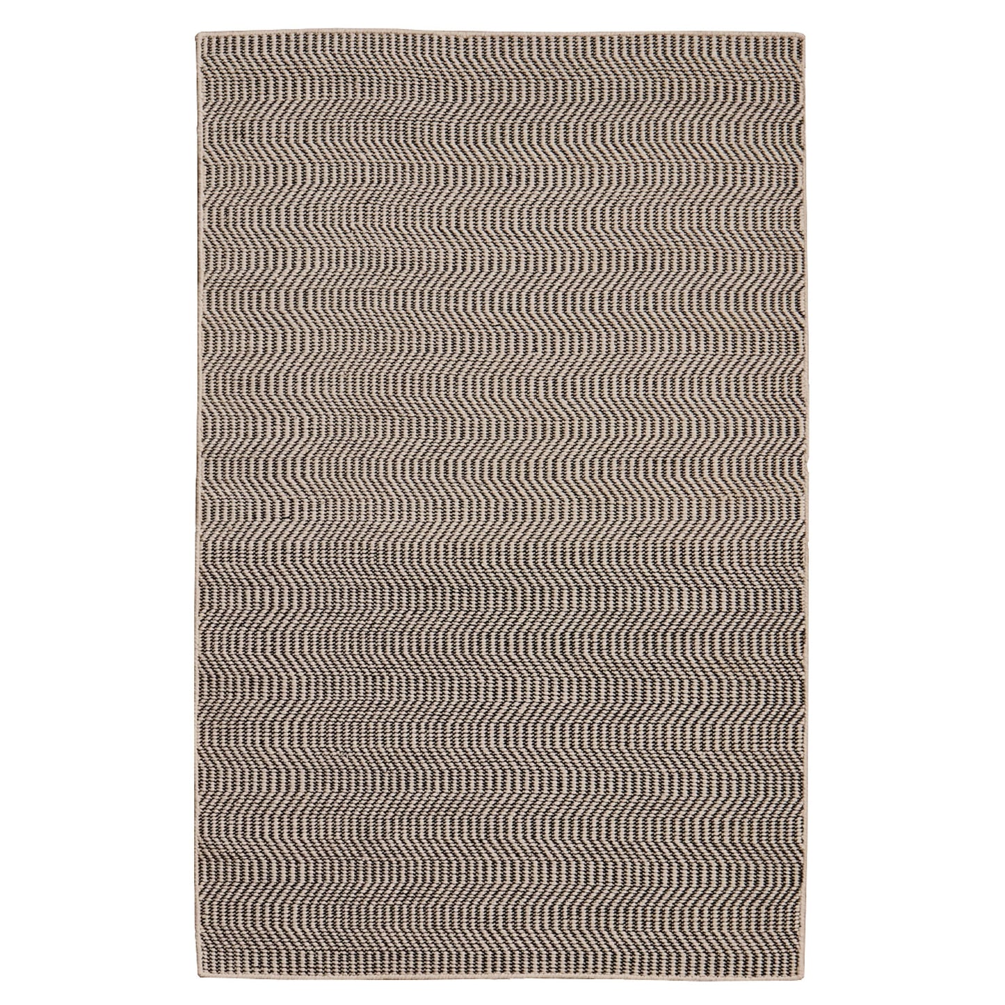 Alverton Clay & Black Geometric Wool with Cotton Rug - 120 x 170cm