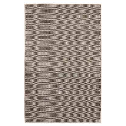 Alverton Clay & Black Geometric Wool with Cotton Rug - 120 x 170cm