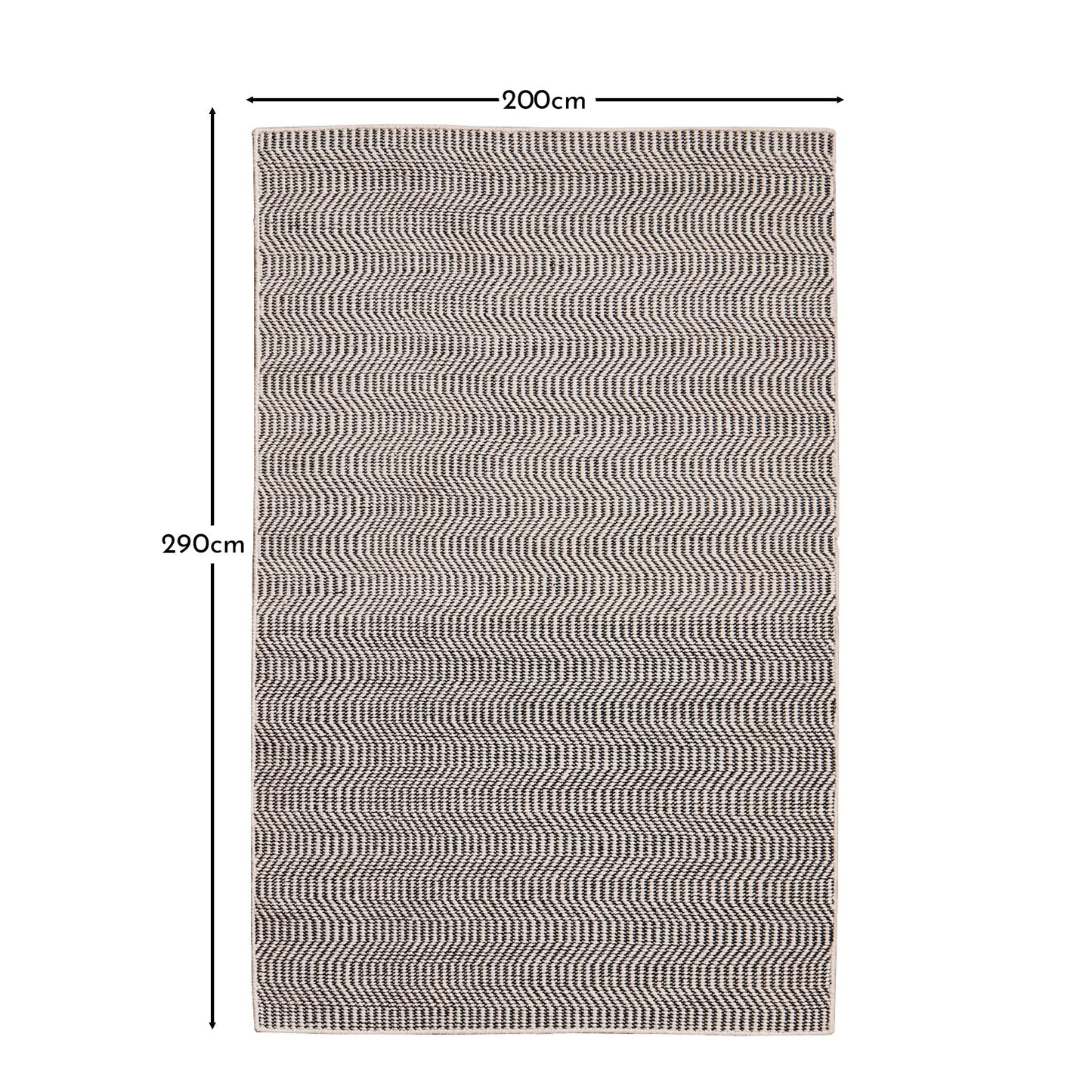 Alverton Clay & Black Geometric Wool with Cotton Rug - 200 x 290cm