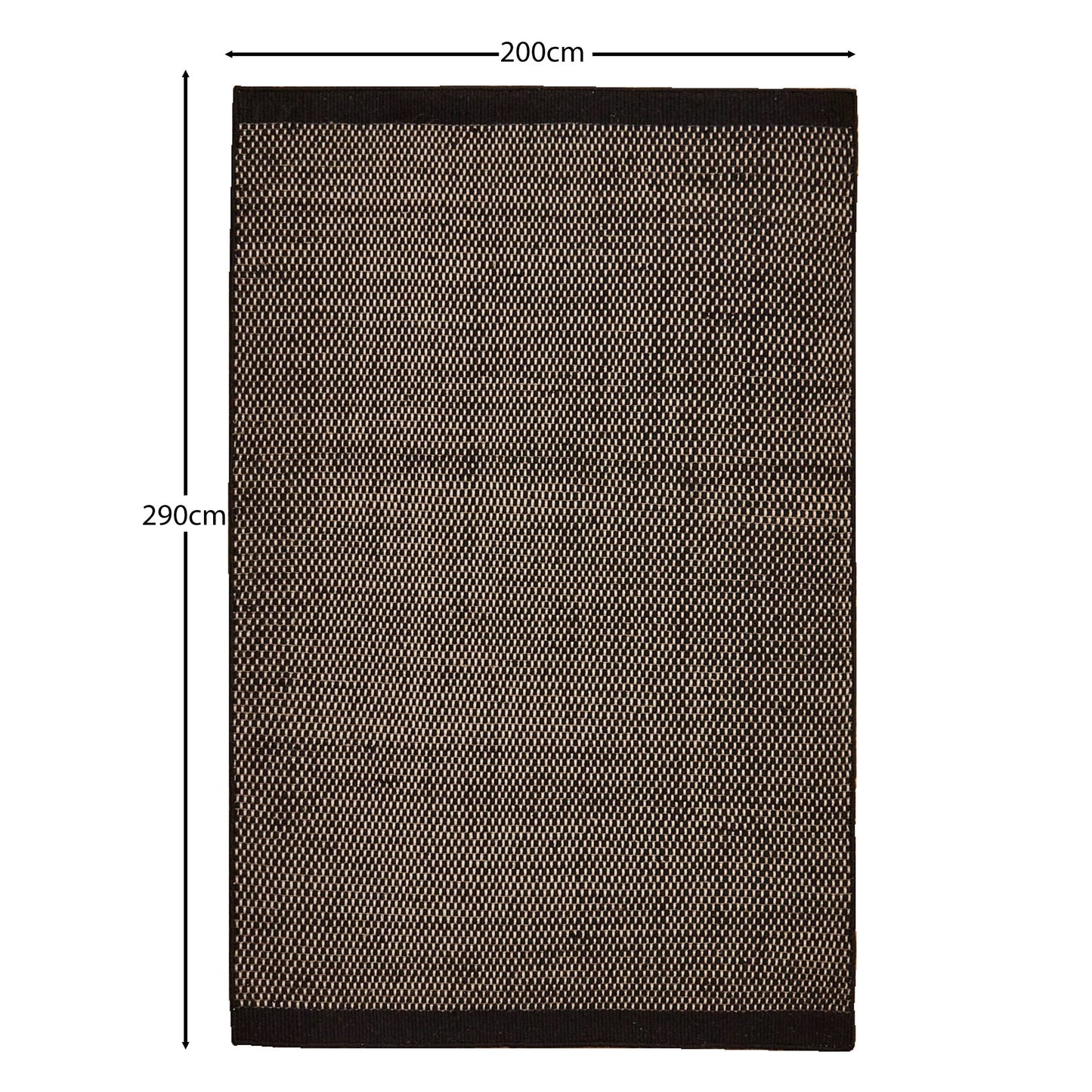 Atcham Black Pebble Wool with Cotton Rug - 200 x 290cm