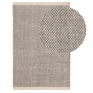 Atcham Black/Natural Pebble Wool with Cotton Rug - 120 x 170cm