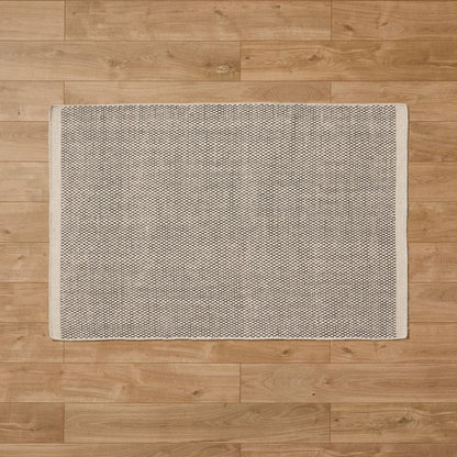 Atcham Black/Natural Pebble Wool with Cotton Rug - 160 x 230cm