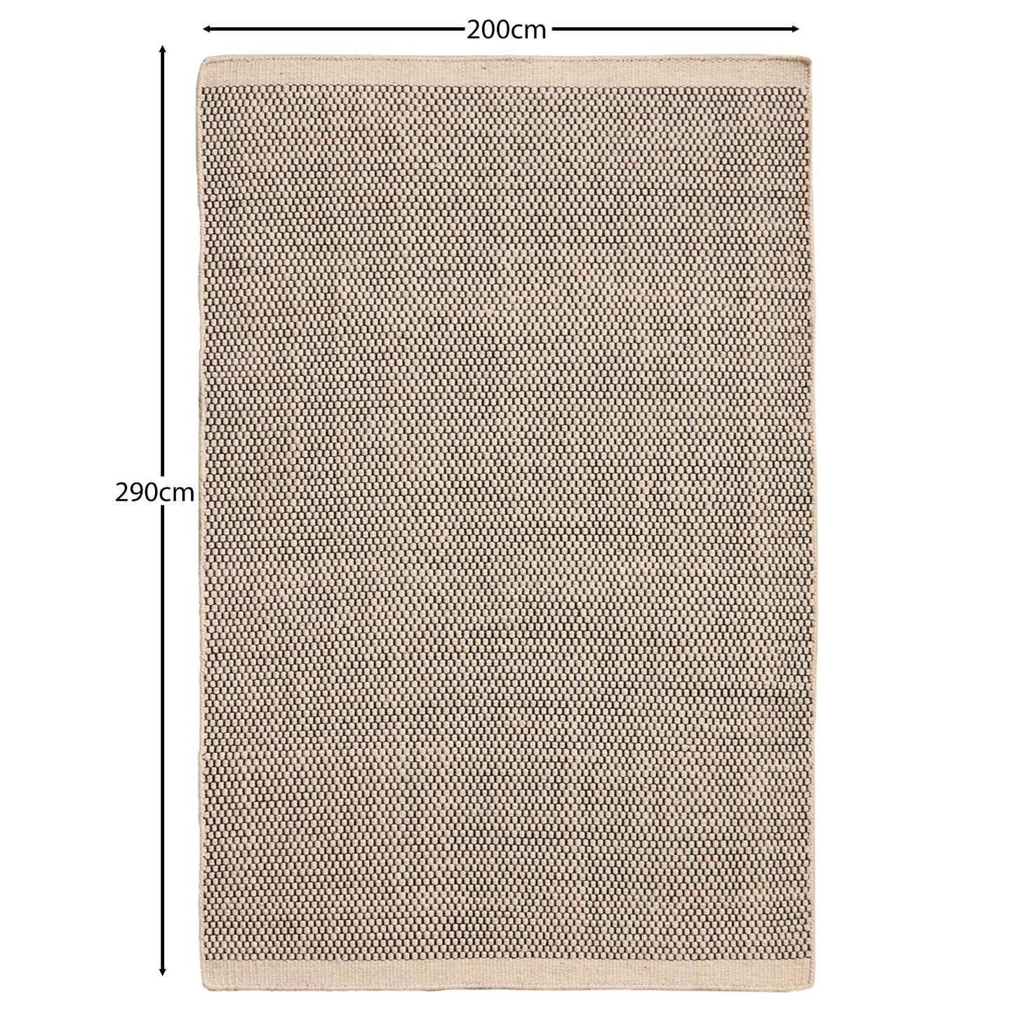 Atcham Clay/Natural Pebble Wool with Cotton Rug - 200 x 290cm