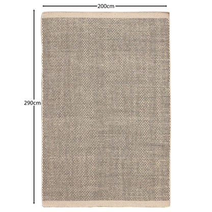 Atcham Clay/Natural Pebble Wool with Cotton Rug - 200 x 290cm