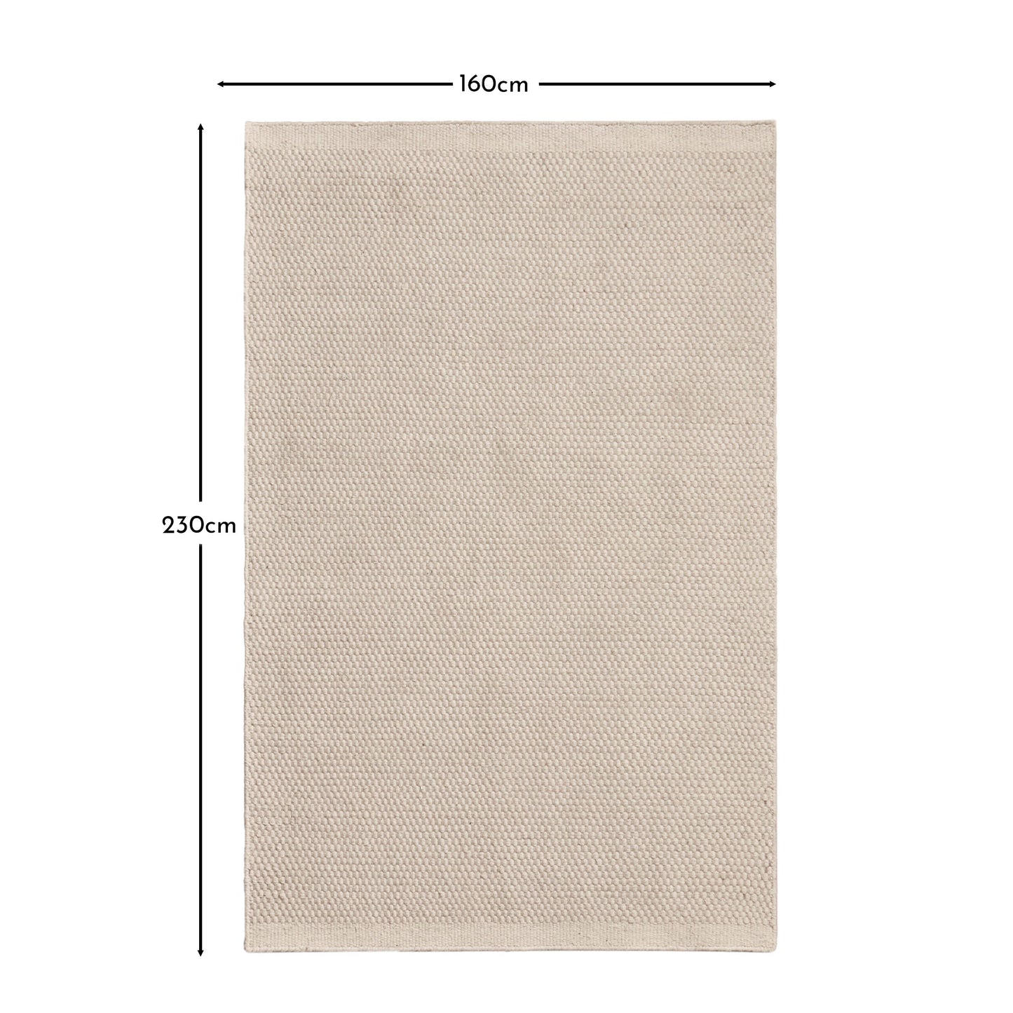 Cotham Clay & Natural Striped Wool with Cotton Rug - 160 x 230cm