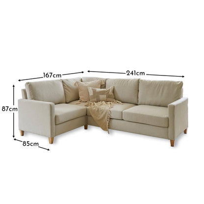 Ava Corner Sofa - Right Hand - Sand with Pale Oak Legs