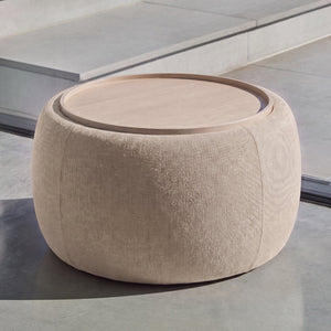 Nathalia 65cm Whitewash Coffee Table - Soft Beige
