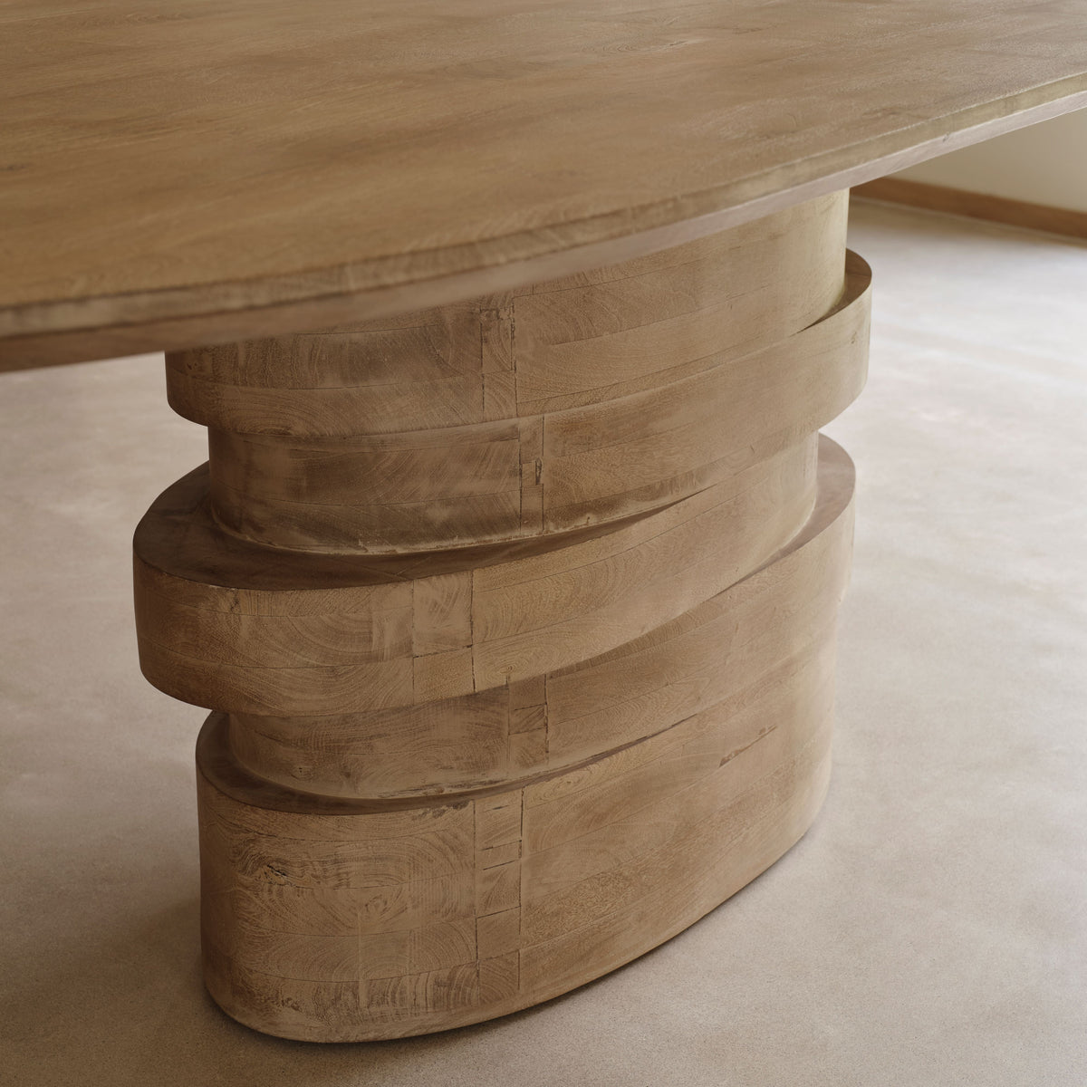 Adam 240cm Almond Brown Oval Dining Table Set - 8 Seater - Archer Soft Beige Dining Chairs - Almond Brown Legs