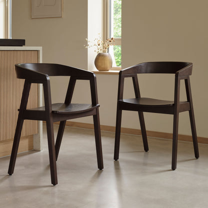 Ella Coffee Brown Dining Armchairs - Set of 2