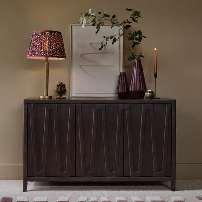 Bastian 3 Door Sideboard - Coffee Brown Mango Wood - Laura James 