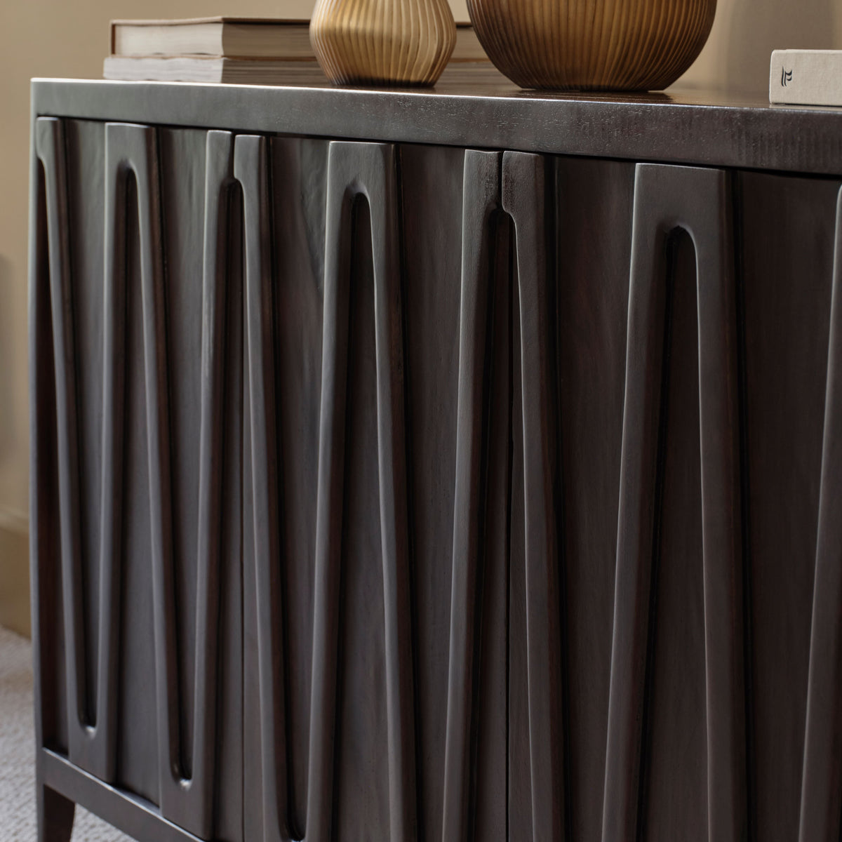 Bastian 4 Door Sideboard - Coffee Brown Mango Wood - Laura James 