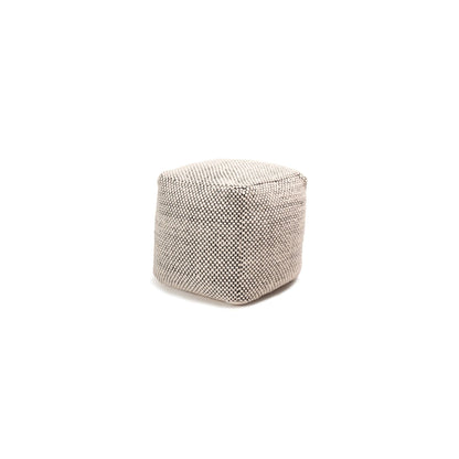 Atcham Wool & Cotton Ottoman Stool - Black/Natural