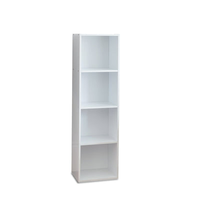 Cara 4 Tier Storage Unit - Chalk White Bookcase
