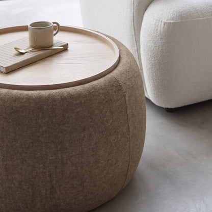 Nathalia 65cm Whitewash Coffee Table - Natural Brown - Laura James 