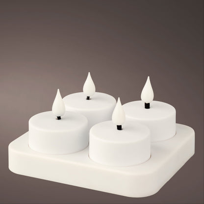 Samsta Warm White Rechargable Tea Lights - Set of 4 - Laura James