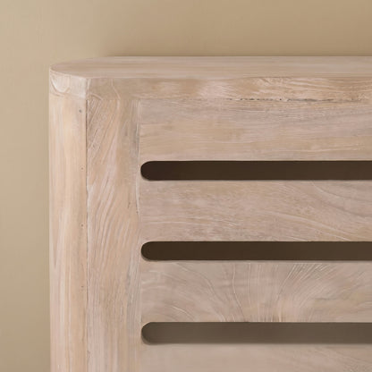Asha Small Radiator Cover - Chalked Mango Wood - Laura James 