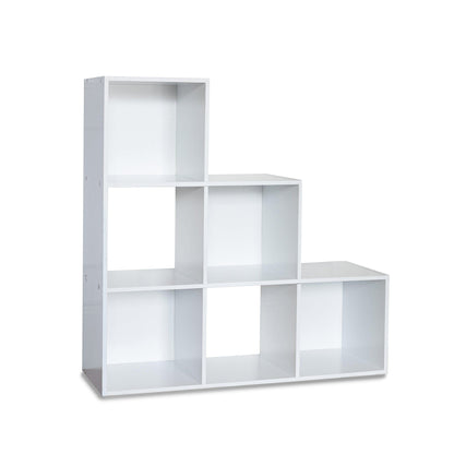 6 Cube bookcase ladder storage unit - white - Laura James