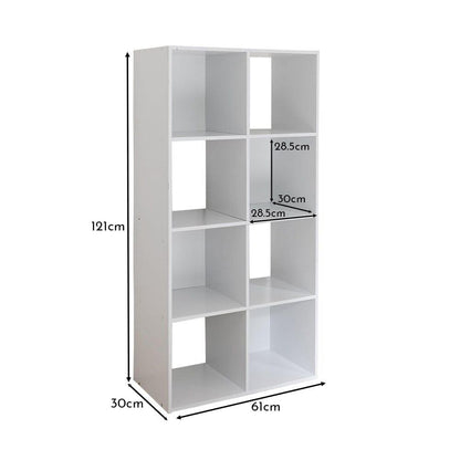 8 Cube Shelf Unit & 4 White Handled Box Drawers - Laura James