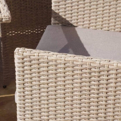 Cube 8 Seater Rattan Outdoor Dining Set -  Natural Brown Weave Polywood Top