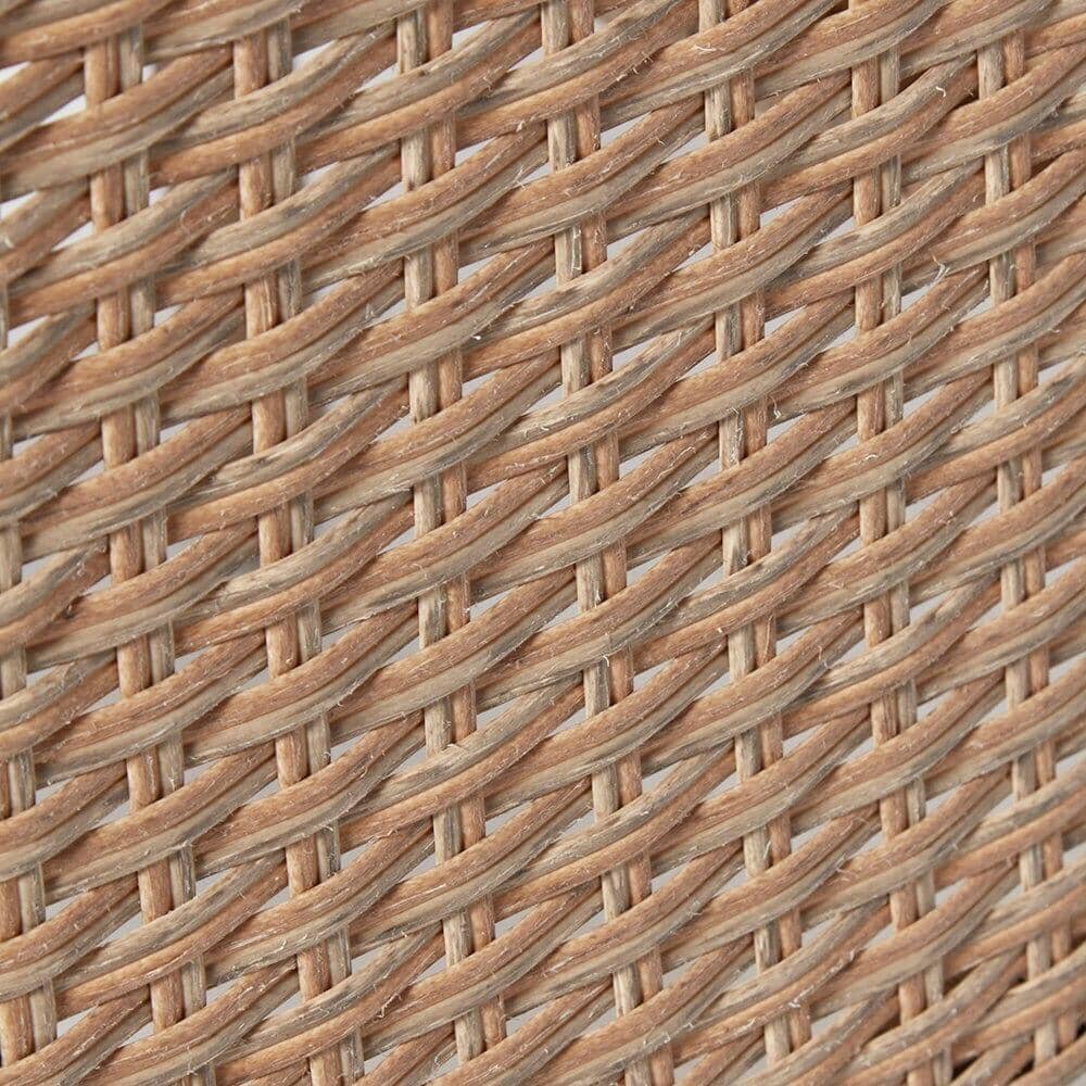 Cube 8 Seater Rattan Outdoor Dining Set with Grey LED Premium Parasol - Natural Brown Weave Polywood Top