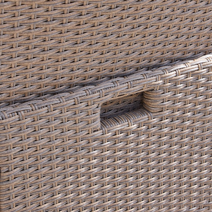 8 Seater Rattan Cube Outdoor Dining Set - Brown Weave Glass Top - Laura James
