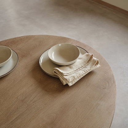 Adam 240cm Almond Brown Oval Dining Table Set - 8 Seater - Archer Soft Beige Dining Chairs - Almond Brown Legs