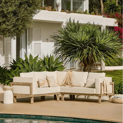 Akira 6 Seater Wooden Garden Corner Sofa