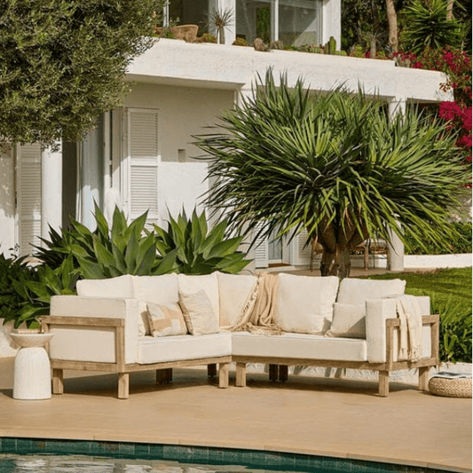 Akira 6 Seater Wooden Garden Corner Sofa