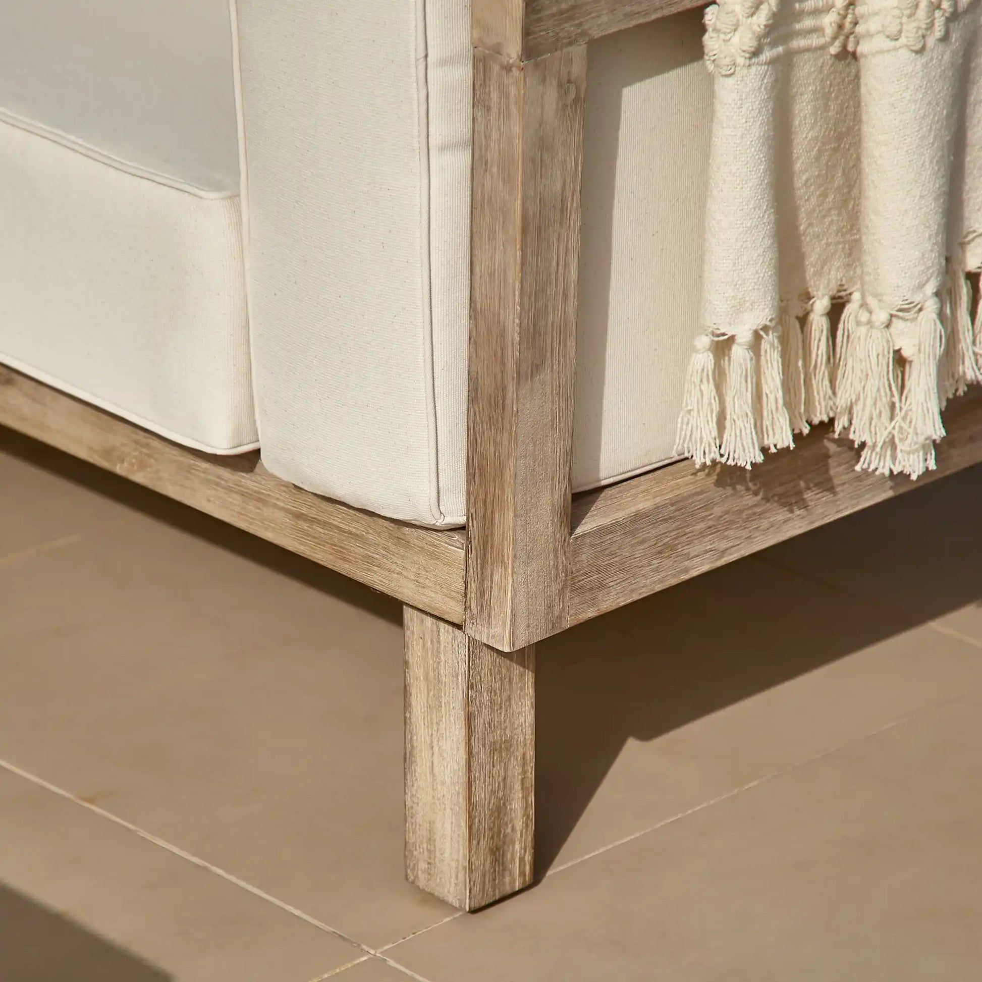 Akira Rectangular Coffee Table and Akira Wooden Corner Sofa with Cushions - Linen