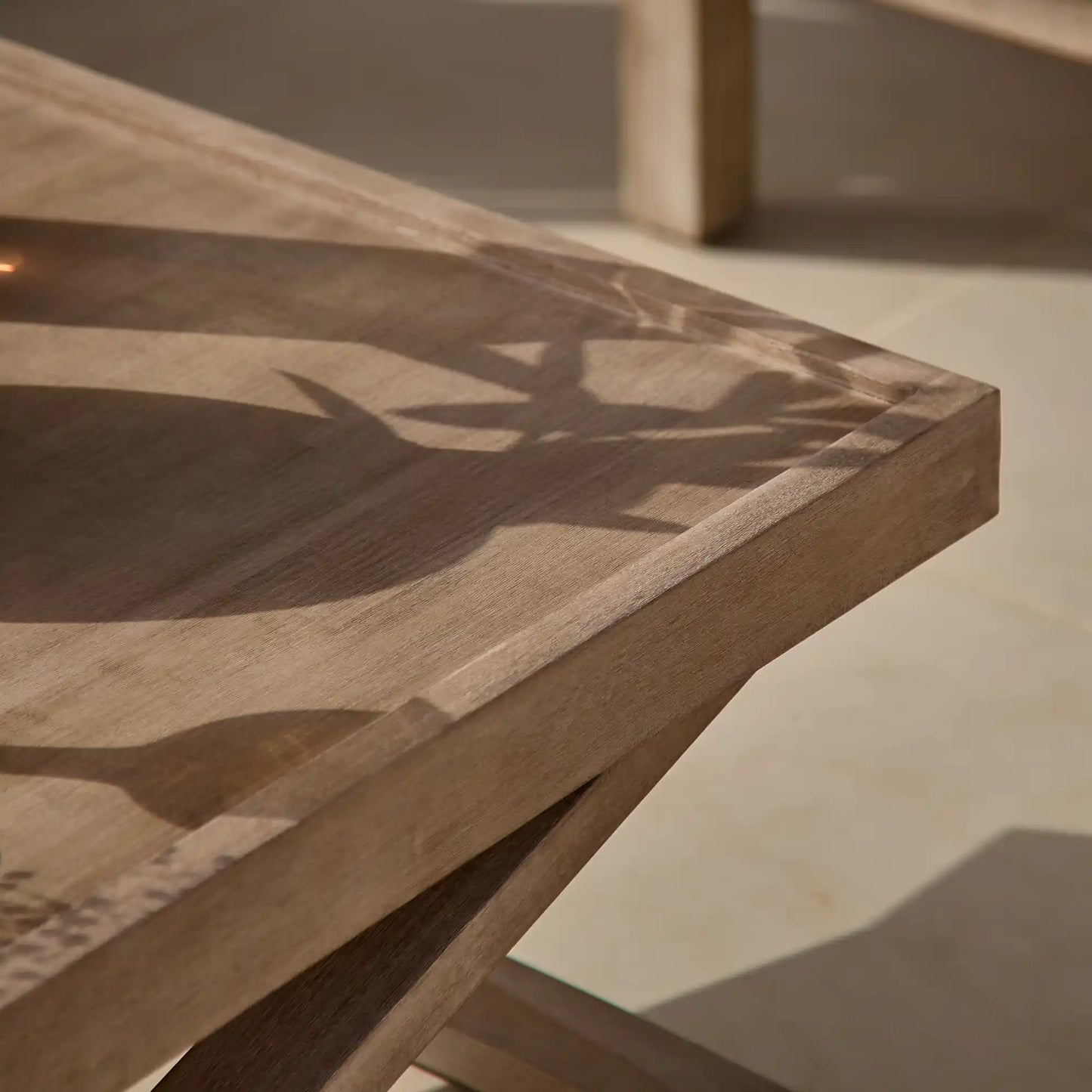 Akira Rectangular Coffee Table and Akira Wooden Corner Sofa with Cushions - Linen