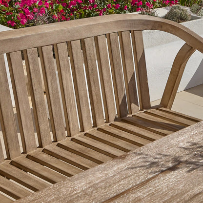 Amelia Wooden Rectangular Dining Table Set with 2 x Shiro 130cm Bench with 2 x Shiro Dining Chairs