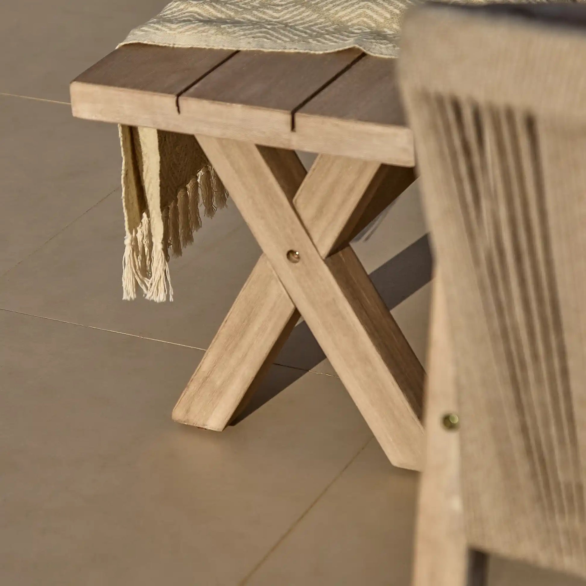 Nala Outdoor Dining Chairs with Abor Bench - Laura James 