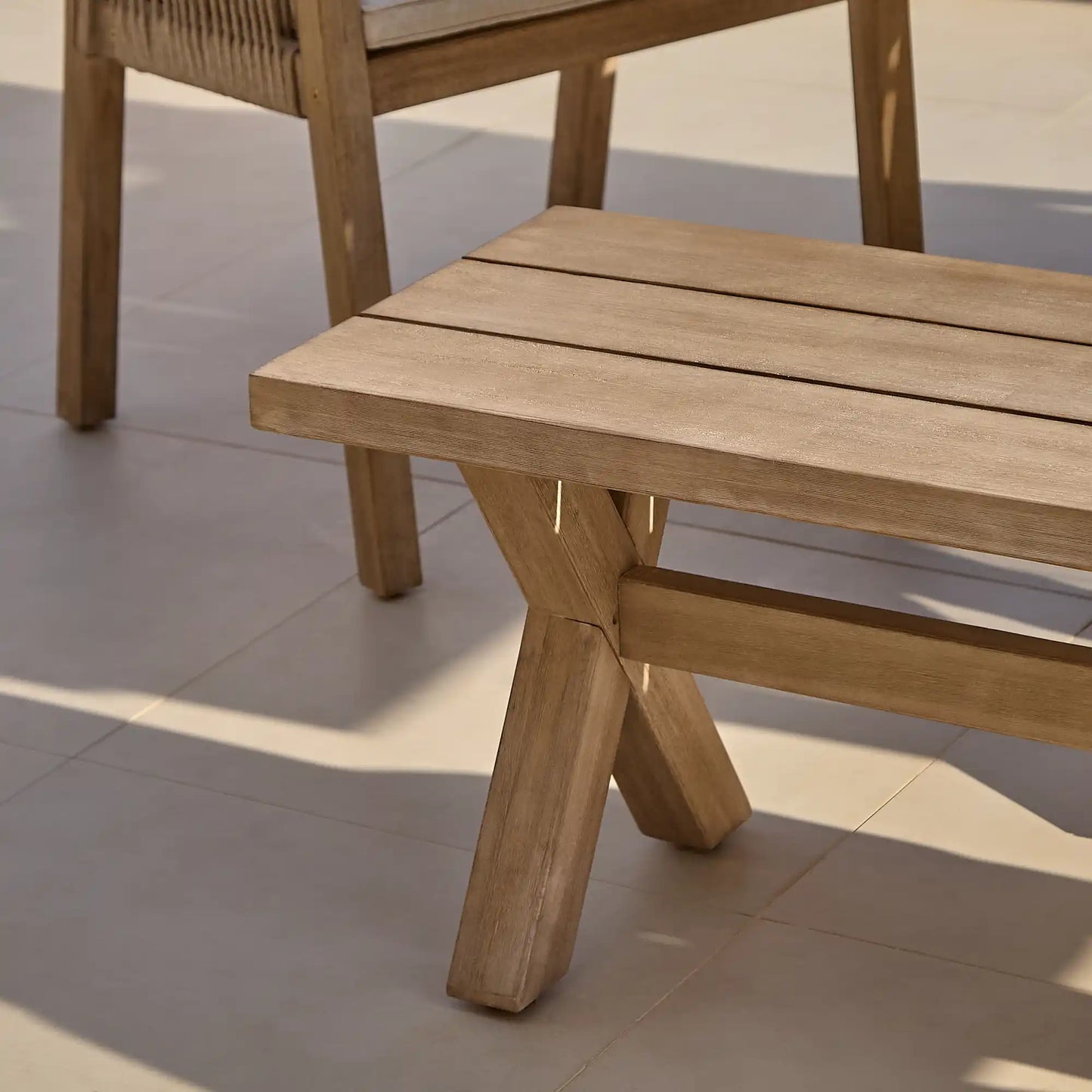 Nala Outdoor Dining Chairs with Arbor Bench - Laura James 