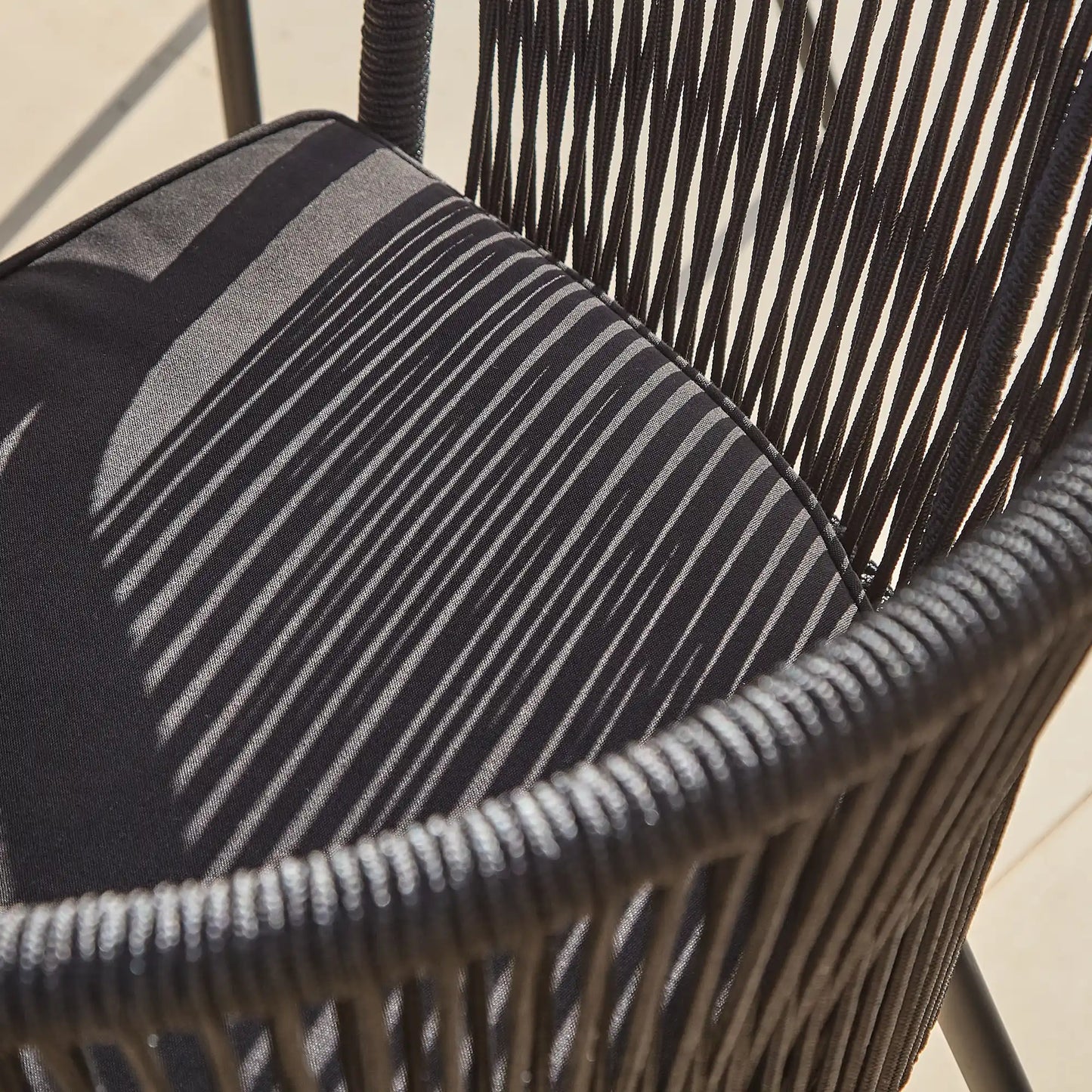 Amelia 4 Seater White Acacia Wood Black Legs Garden Dining Set - Hali Black Chairs