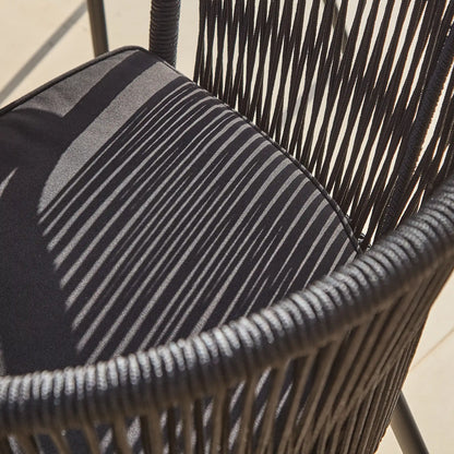 Amelia 4 Seater White Acacia Wood Black Legs Garden Dining Set - Hali Black Chairs